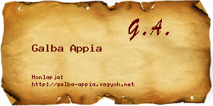 Galba Appia névjegykártya